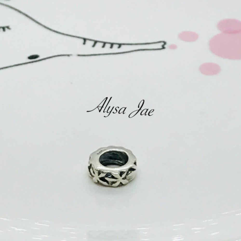 European Screw Spacer, Sterling, Antiqued - Picture 6 of 7